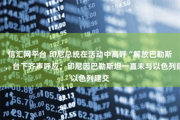 信汇网平台 印尼总统在活动中高呼“解放巴勒斯坦” ，台下齐声呼应；印尼因巴勒斯坦一直未与以色列建交